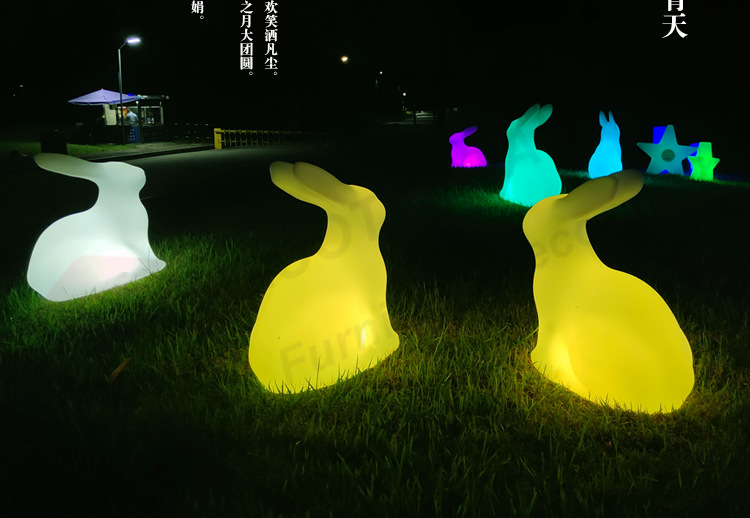 情人节生日公仔礼物发光兔子中秋发光玉兔led发光兔儿童玩具夜灯