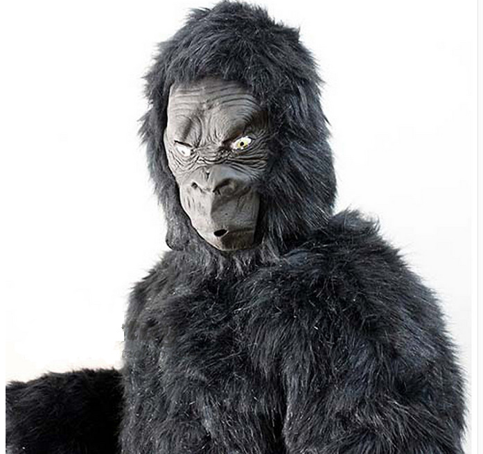 万圣节服装拍照黑猩猩衣服猿人服装成人大猩猩服装动物套装有肚皮