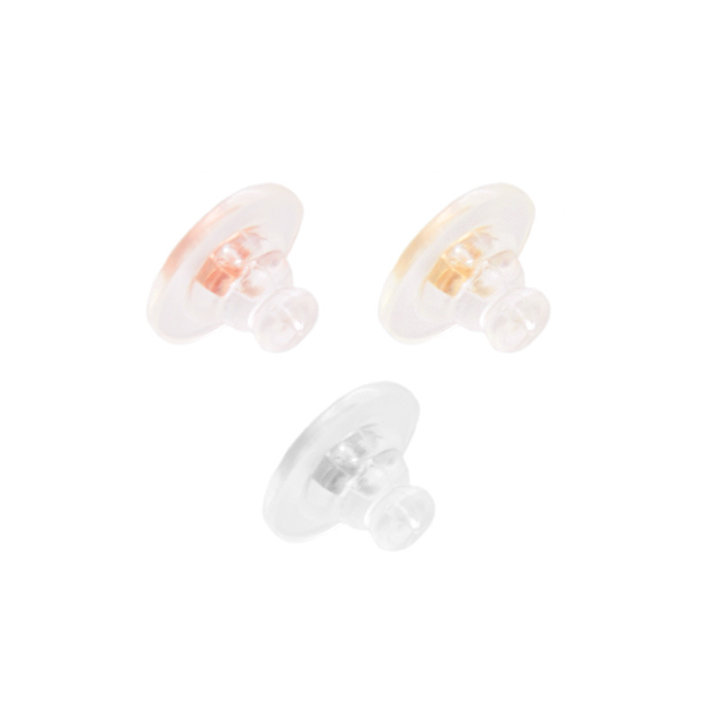 New Plastic Coated Earplug Japanese G18k Gilded Silicone Inner Ear Stud Plug Large Frisbee Transparent Film Ear Cap Wholesale