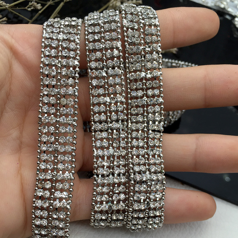 新款 铜珠抓链 多排爪链 烧焊爪钻链 服装鞋帽装饰钻链