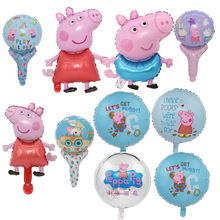 正版卡通小猪铝膜气球 儿童生日派对装饰布置猪爸猪妈佩奇气球