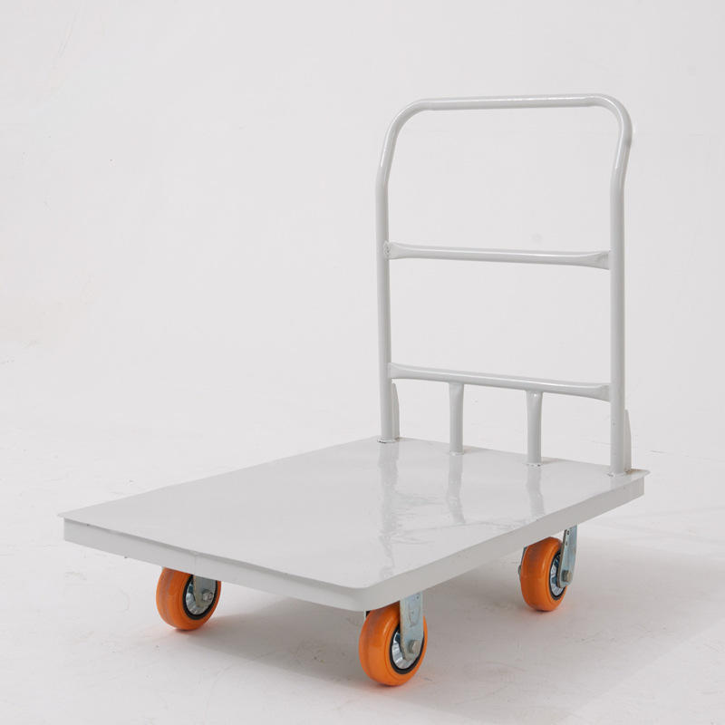 工厂批发金属铁质平板车钢板手推车物流搬运周转车手拉车拉货推车