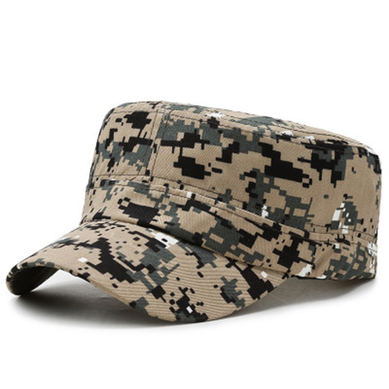 Camouflage Hat Student Training Hat Labor Protection Hat Summer Camp Hat Sun Hat Flat-Top Cap Prop Hat Flat-Top Cap