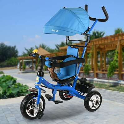 厂家直销 多功能儿童三轮车脚踏型四合一推车脚踏车手推三轮车