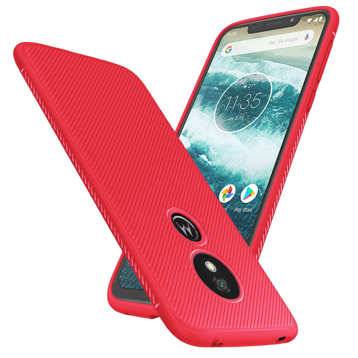 适用于moto g7play手机壳斜纹防摔防指纹tpu纯色简约保护软壳热销