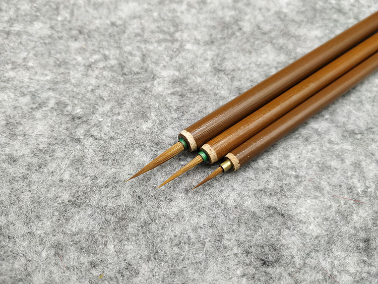 叶筋笔国画狼毫勾线笔成人学生国画勾线用大中小三支叶筋小毛笔
