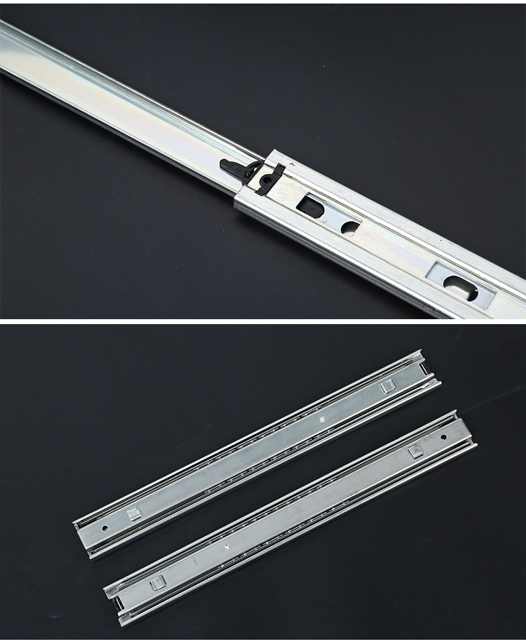 36卡式卡扣挂钩抽屉三节钢珠滑轨消声导轨静音柜门滑轨