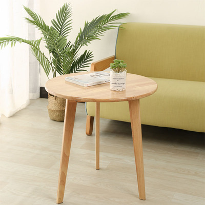 原木餐桌洽谈小圆桌源头厂家批发咖啡桌简约茶几北欧风飘窗圆桌子
