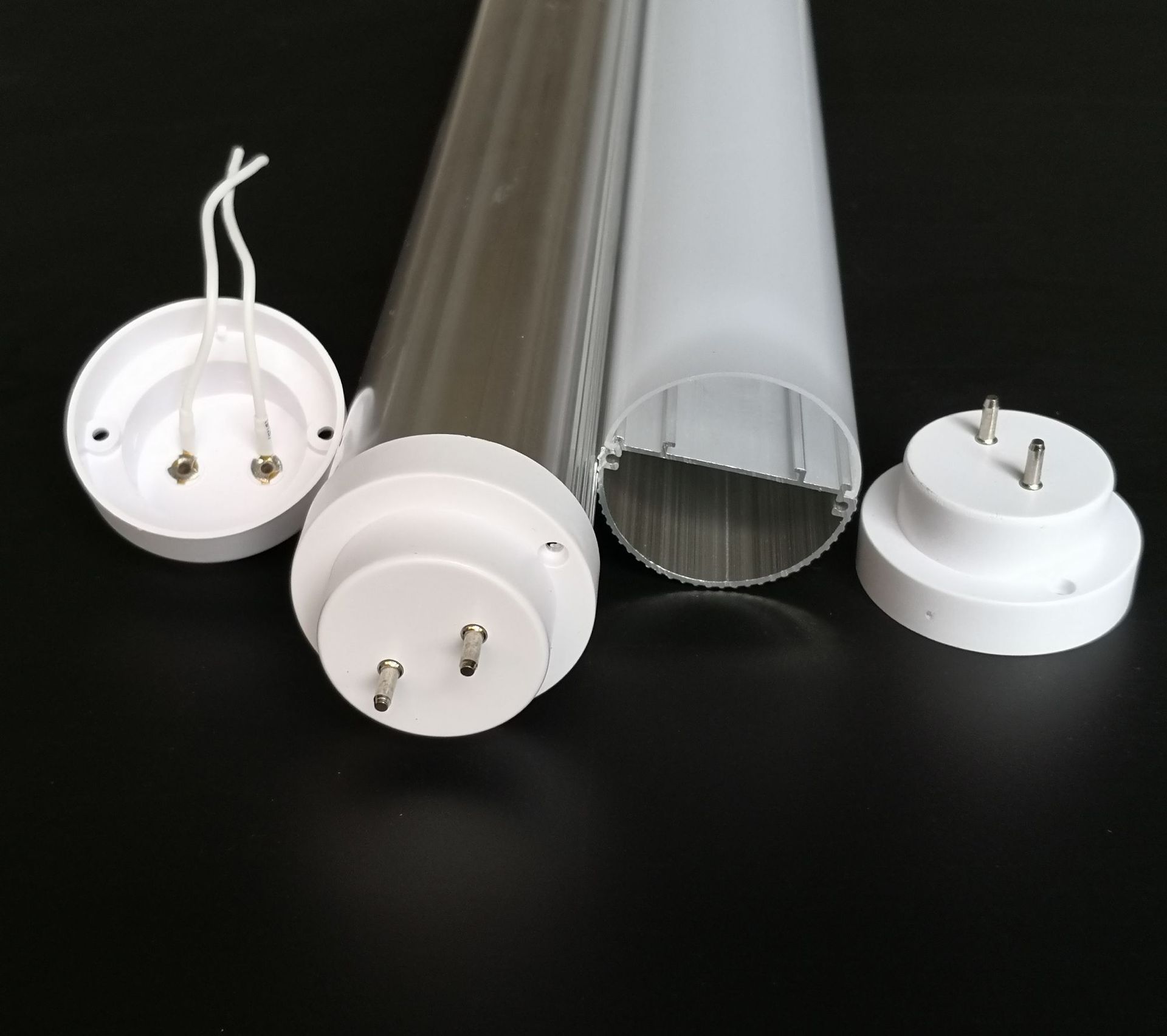 t12灯管外壳配件 t12铝塑管 t12半铝半塑 t12灯管套件 19mm板宽