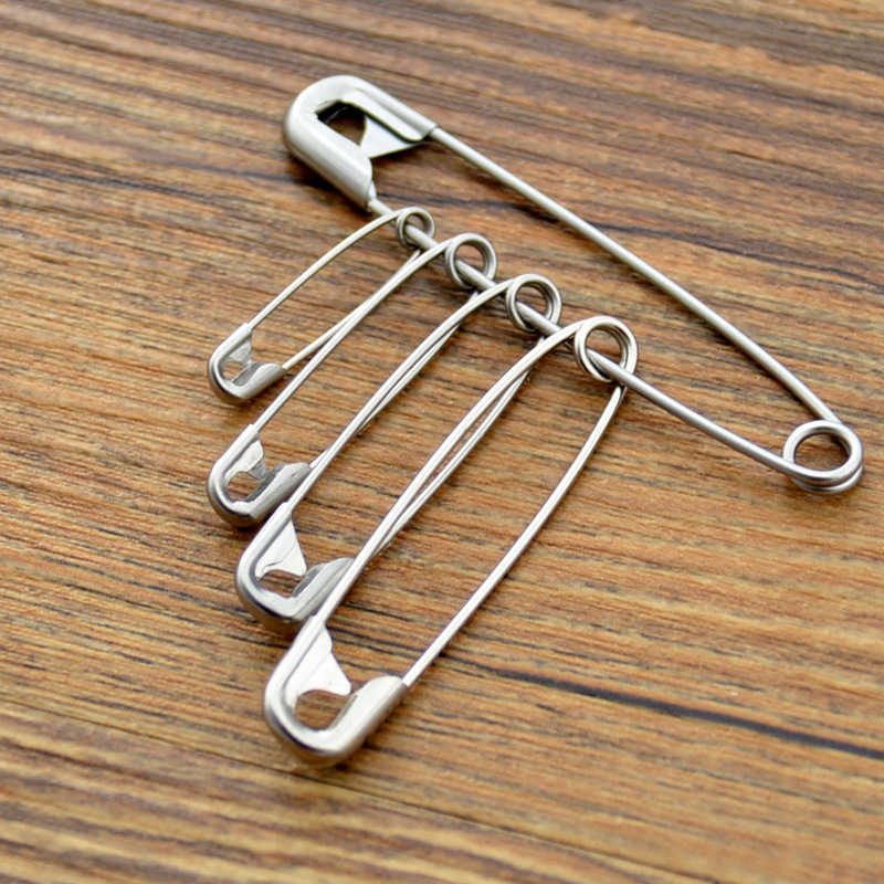 不锈钢高强度安全锁针 204材质安全扣针 固定金属吊牌别针批发