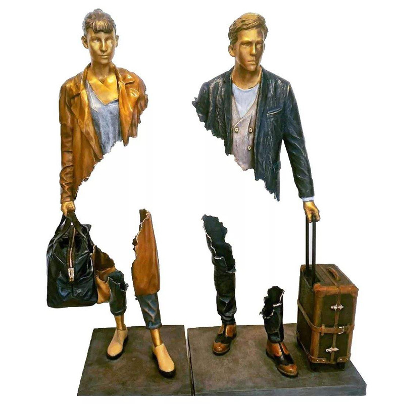 抽象人物铜雕像城市广场雕塑创意美陈人物雕像商场空心人铸铜雕塑