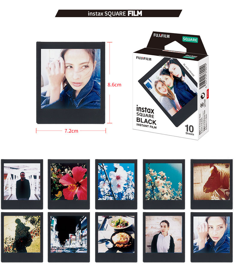instax拍立得方形相纸 黑边 10张 instax square flim