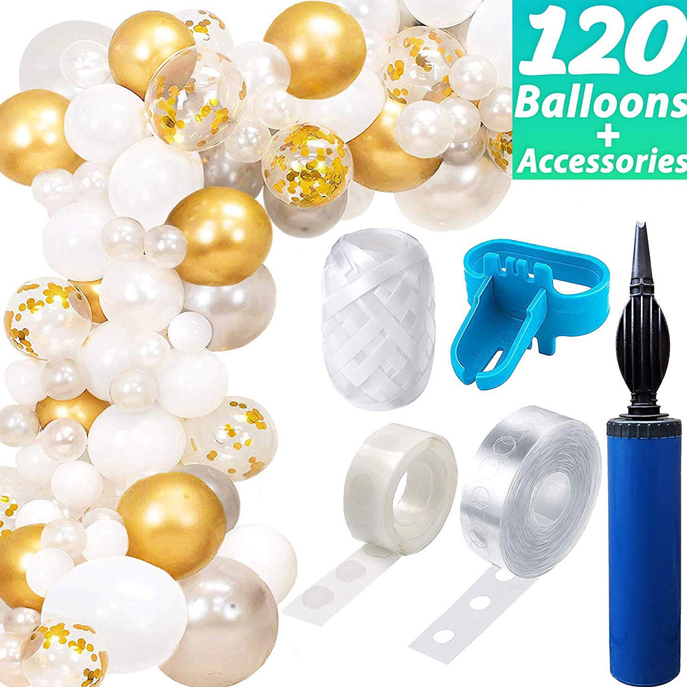 120pcs 金色气球拱桥派对用品拱门装饰花环套件balloon arch