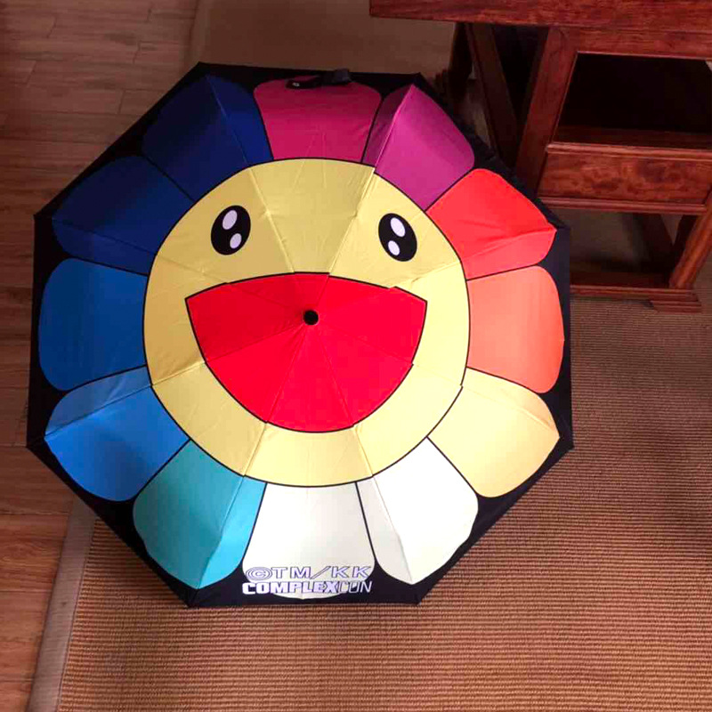 大牌笑脸遮阳伞太阳花自动折叠防晒紫外线太阳伞品牌雨伞一件代发