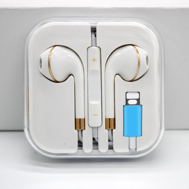 金边蓝牙弹窗线控耳机 适用于苹果x/11扁口lightning弹窗蓝牙耳机