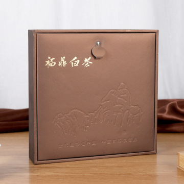 礼盒定 制普洱白茶礼盒包装盒散茶茶饼手提皮盒批发定 制盒子