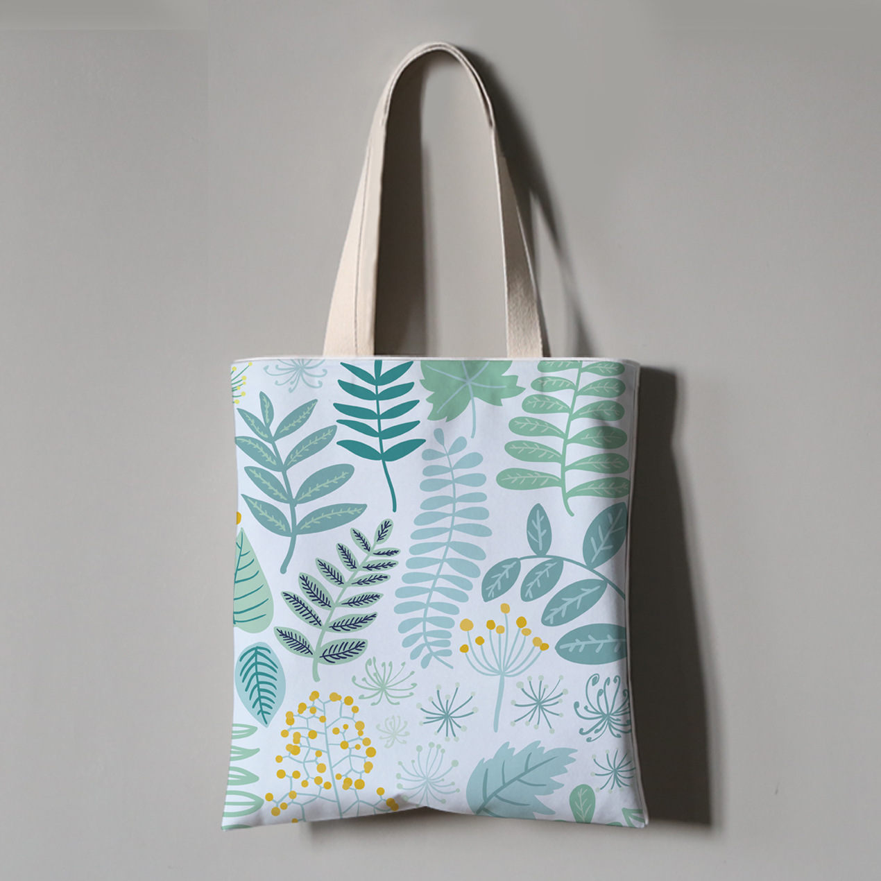 韩版原宿文艺花卉风格帆布袋购物袋 ins超火单肩帆布包