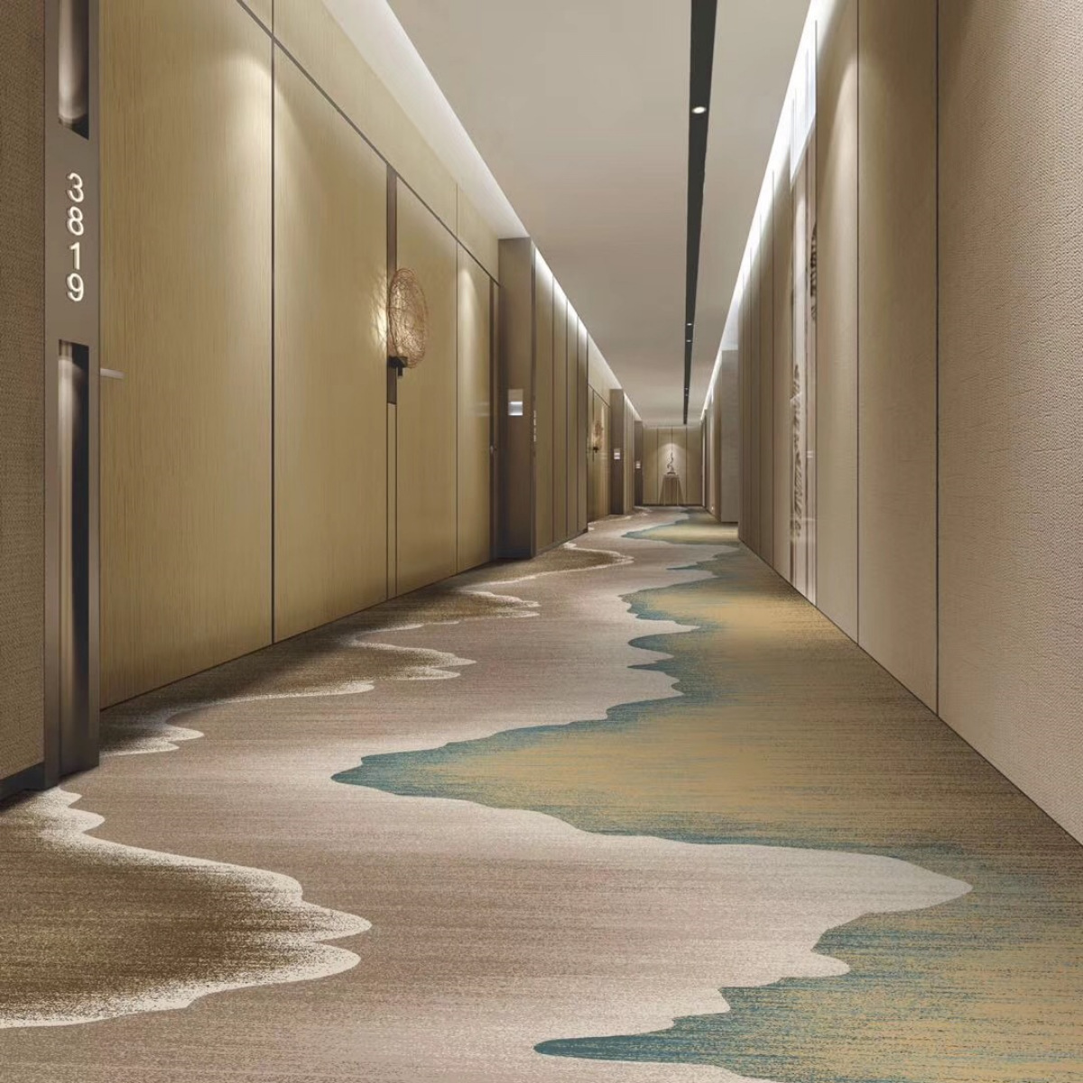 满铺涤纶印花地毯酒店走廊客房地毯1000g高品质厂家直销 商用地毯