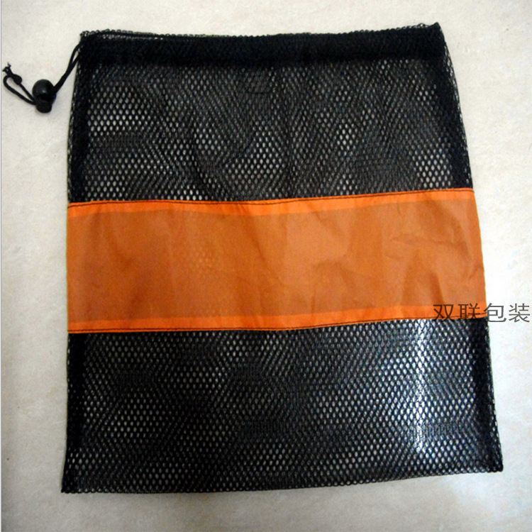 定做网格布束口水果蔬菜包装袋冰球训练抽绳袋高尔夫球网格布袋