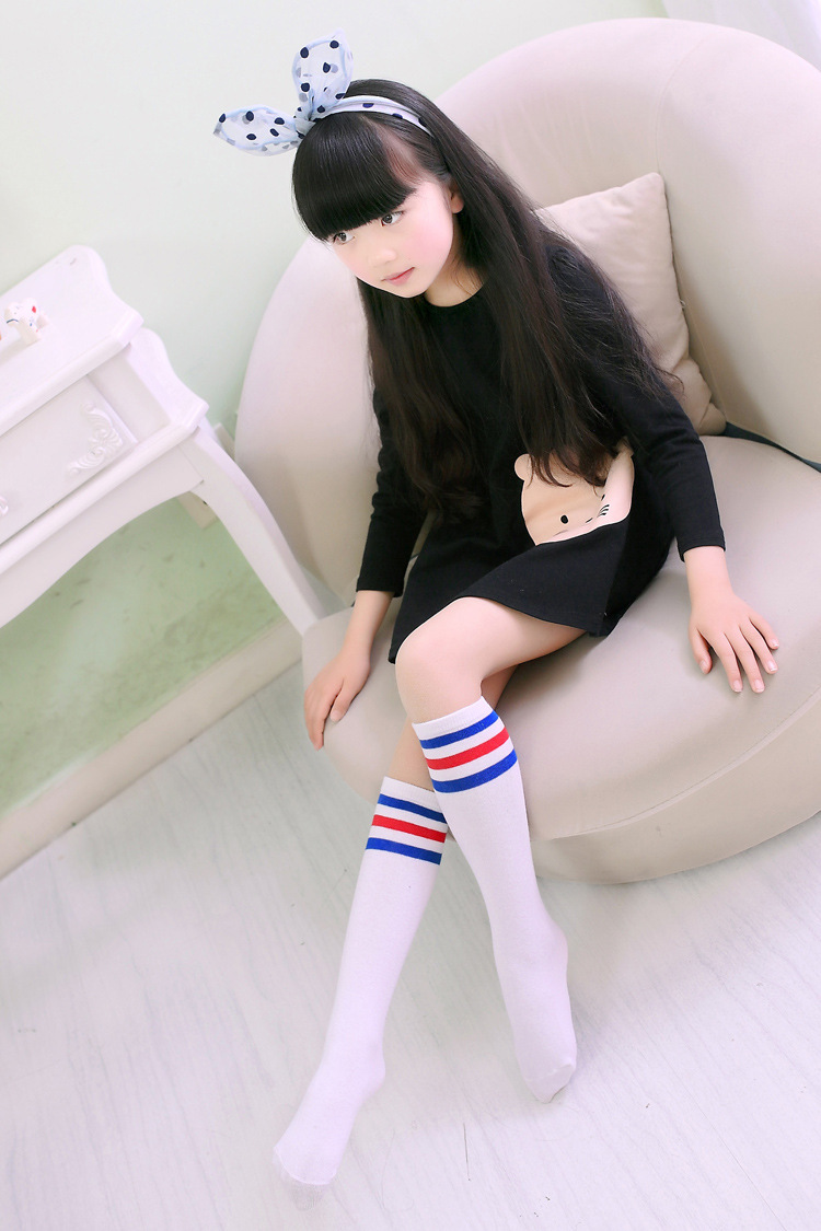 六一儿童小学生舞蹈袜幼儿园园服校服男女童拉拉队操中筒袜子