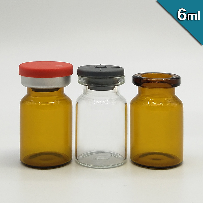 现货低硼硅西林瓶 6ml 透明茶色安瓶 木塞许愿瓶 精华原液瓶22*35