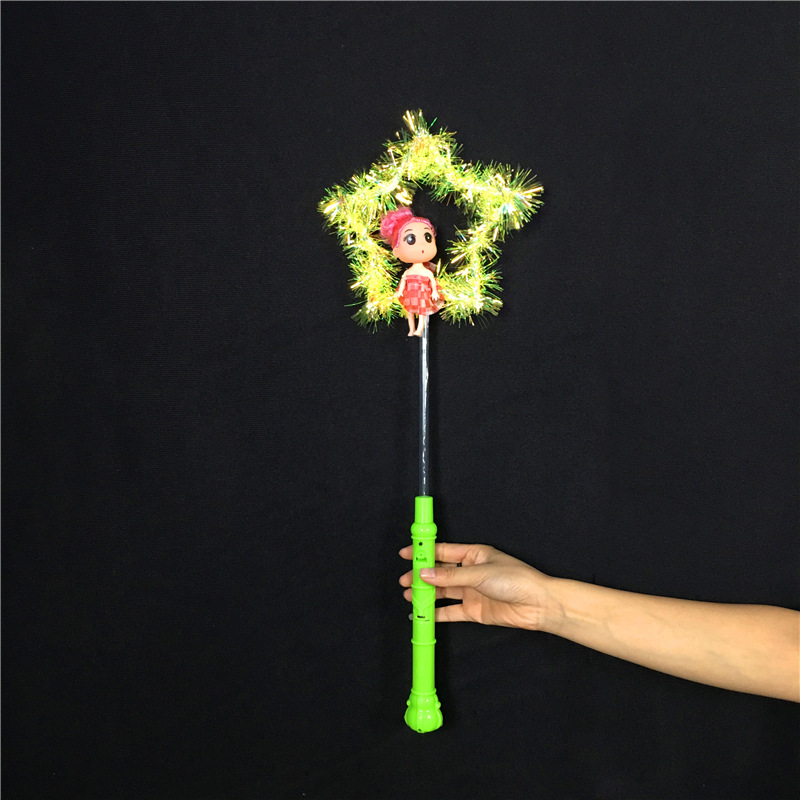 新款魔法仙女棒爱心魔法棒五角星魔法棒发光玩具魔法棒发光玩具