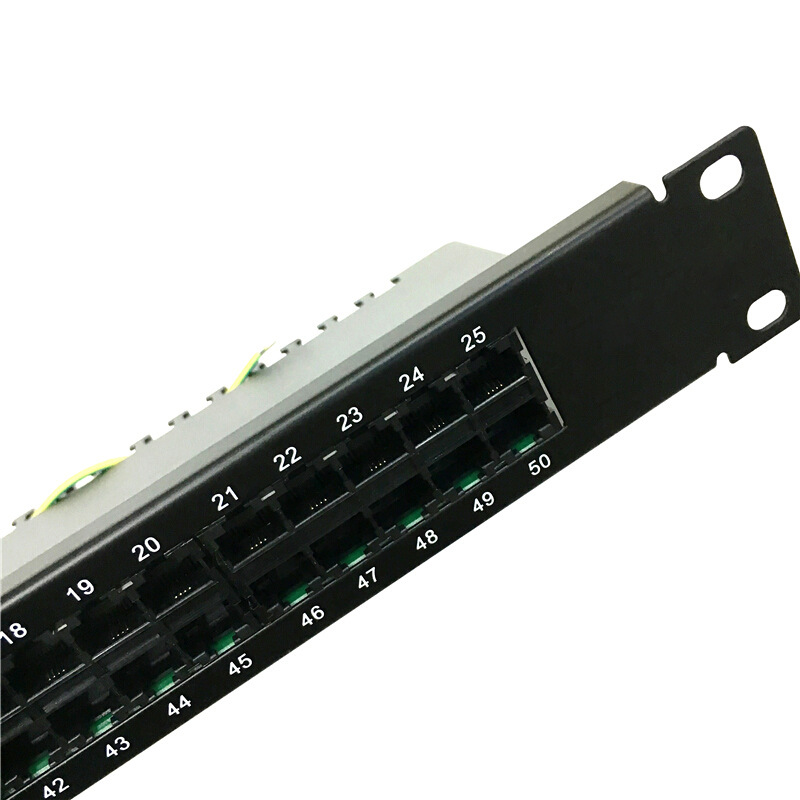 lhg电话语音配线架镀金19英寸音频配线50口线路板式电话配线架