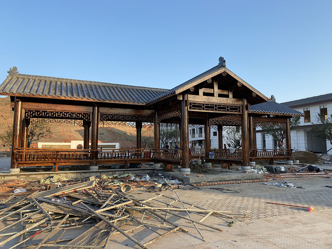 厂家批发防腐木长廊 户外葡萄架景观廊架定制 碳化木葡萄架长廊