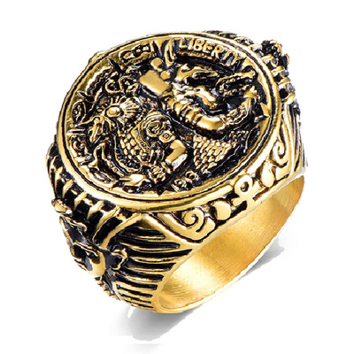 跨境欧美 不锈钢古埃及阿努比斯戒指 埃及安卡十字架法老戒指饰品