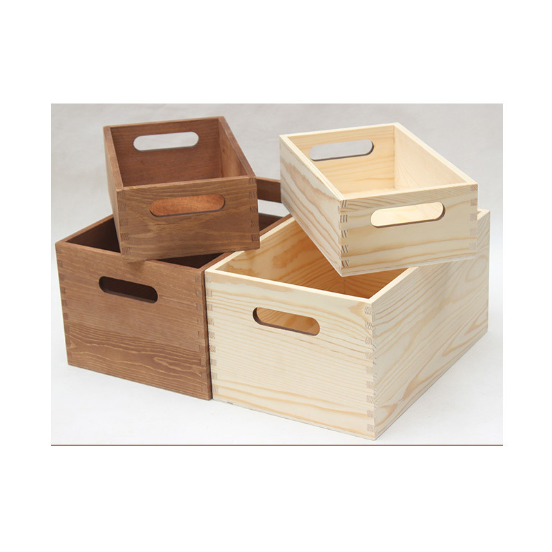 厂家直销简约水果收纳木箱实木装饰木箱复古无盖收纳木箱子定制