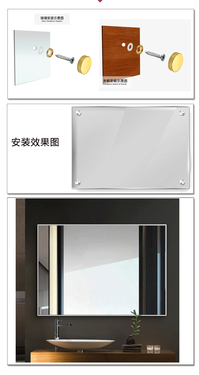 广东厂家批发10厘-40厘纯铜镜钉 玻璃固定镜钉装饰盖平面广告钉