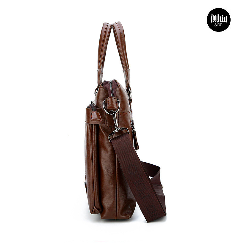 新品保罗男包横款手提商务出差公文包单肩斜挎polo包男士包包皮包