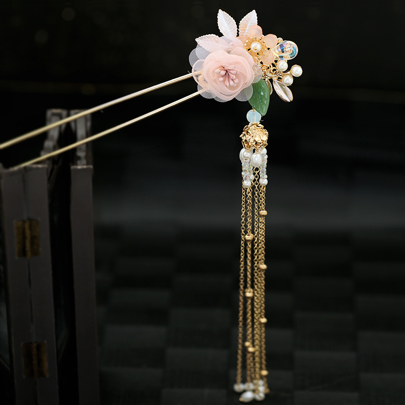 古代发簪古风金色流苏簪子女古风步摇发钗汉服发饰古装发饰汉元素