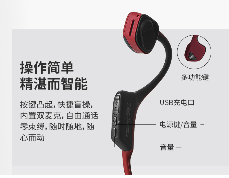 aftershokz韶音 air as650骨传导蓝牙耳机无线跑步运动双耳骨传感