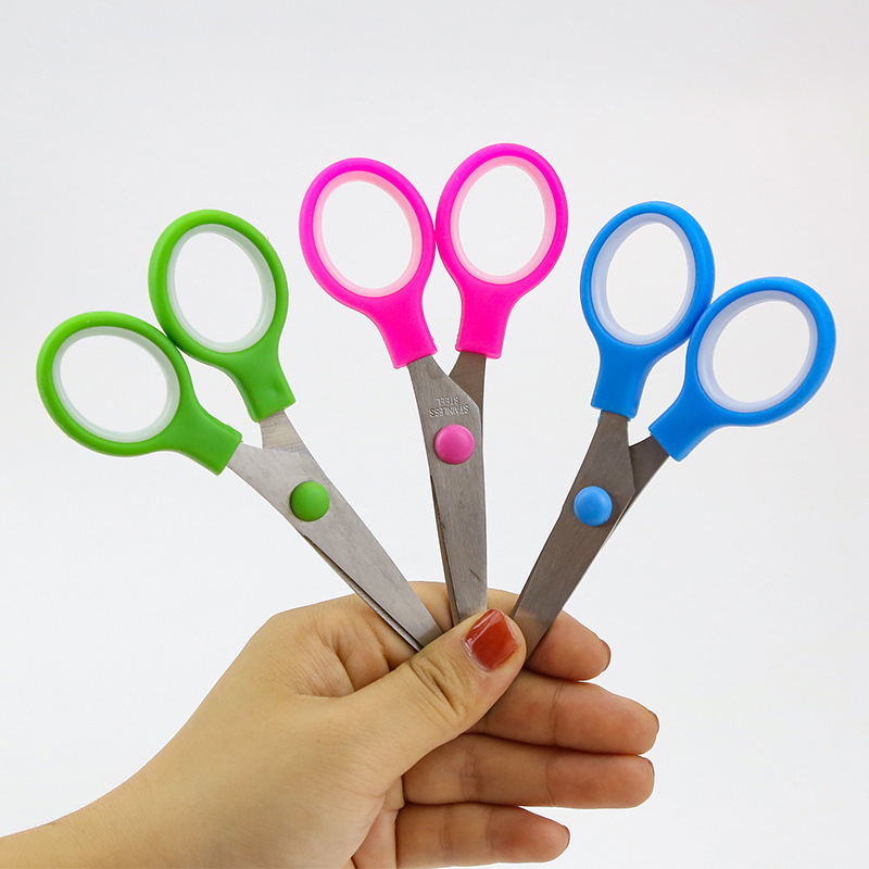 儿童手工剪刀 幼儿园diy美术课用剪纸剪刀学生美工塑料小剪子批发