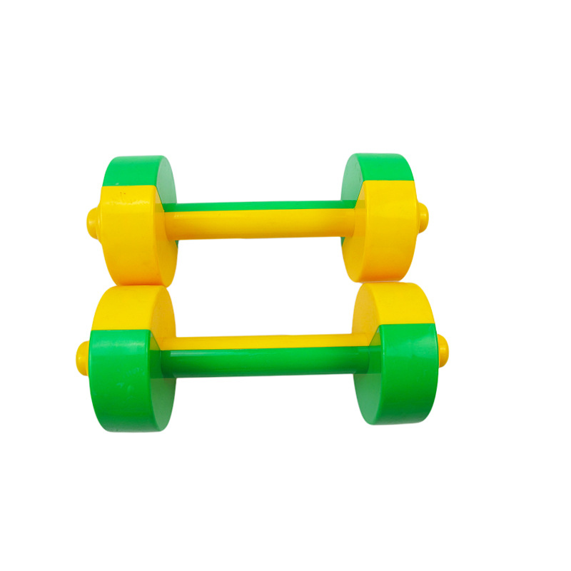 早教儿童玩具举重无声塑料哑铃幼儿园体操器械道具手摇铃活动批发