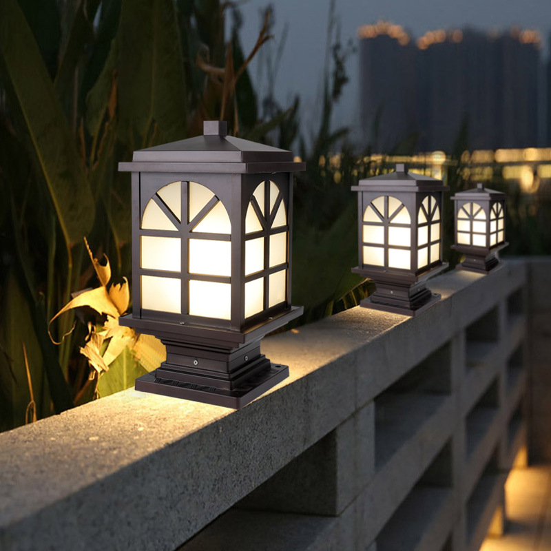 围墙柱头灯立柱灯园林景观灯具花园别墅灯具中式庭院灯户外防水灯