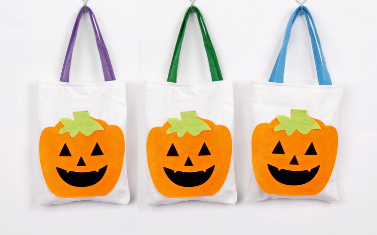 Halloween Decorations Gift Bag Candy Bag Linen Portable Pumpkin Gift Bag Children's Party Dress up Props