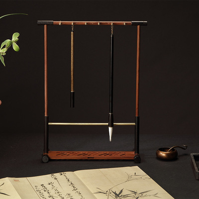 亦礼厂家直销特色文创中国风实木毛笔挂 简约时尚书香一路毛笔挂