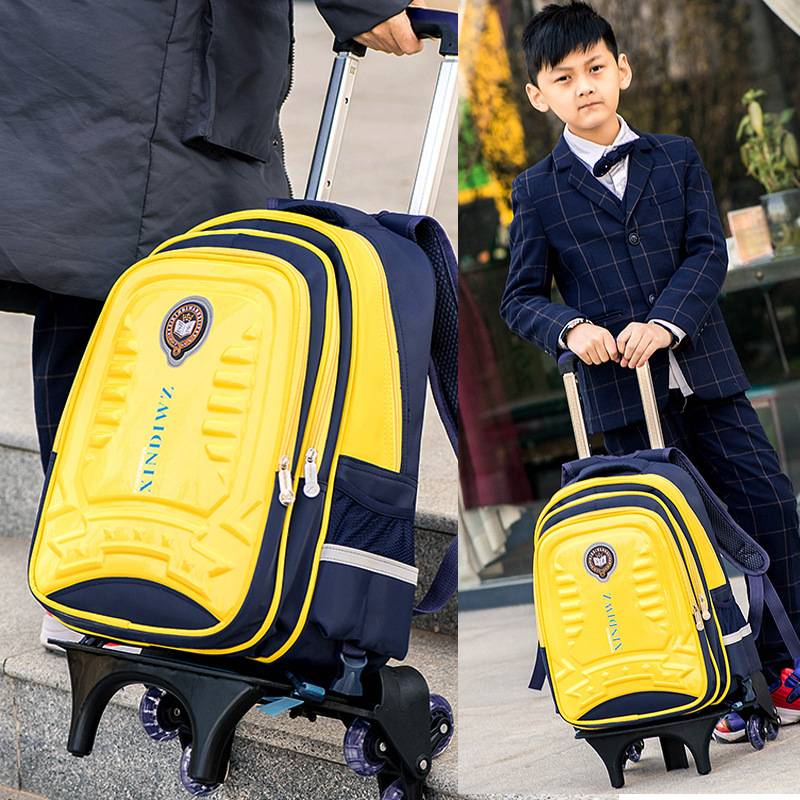 全新升级版小学生儿童拉杆书包1-3-5年级男女孩款式三6轮6-12周岁