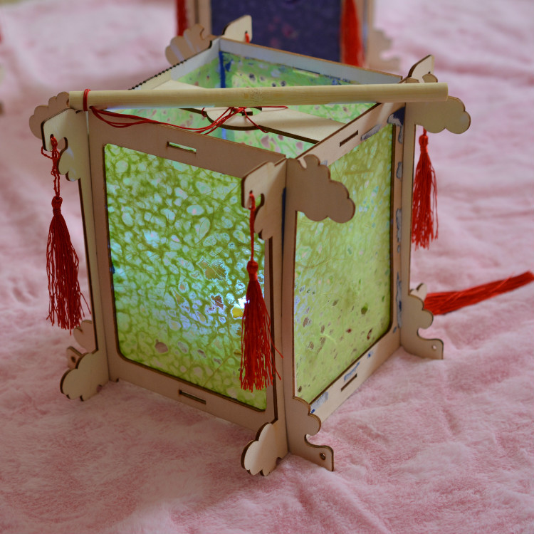 儿童手工元宵中秋卡通四角灯笼制作材料花灯春节diy宫灯手提灯笼