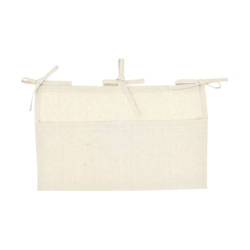 Crib Hanging Storage Bag Linen Double Grid Hanging Storage Bag Multifunctional Diapers Gro-Bag Molar Toy Storage Bag