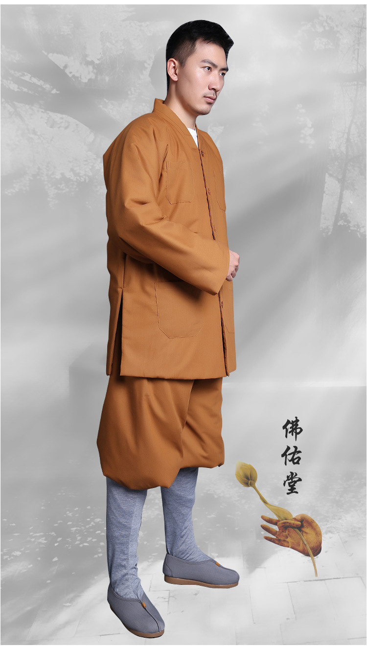 出家人僧服冬装棉衣棉袄男女加厚保暖僧衣和尚小褂居士服佛教僧袍