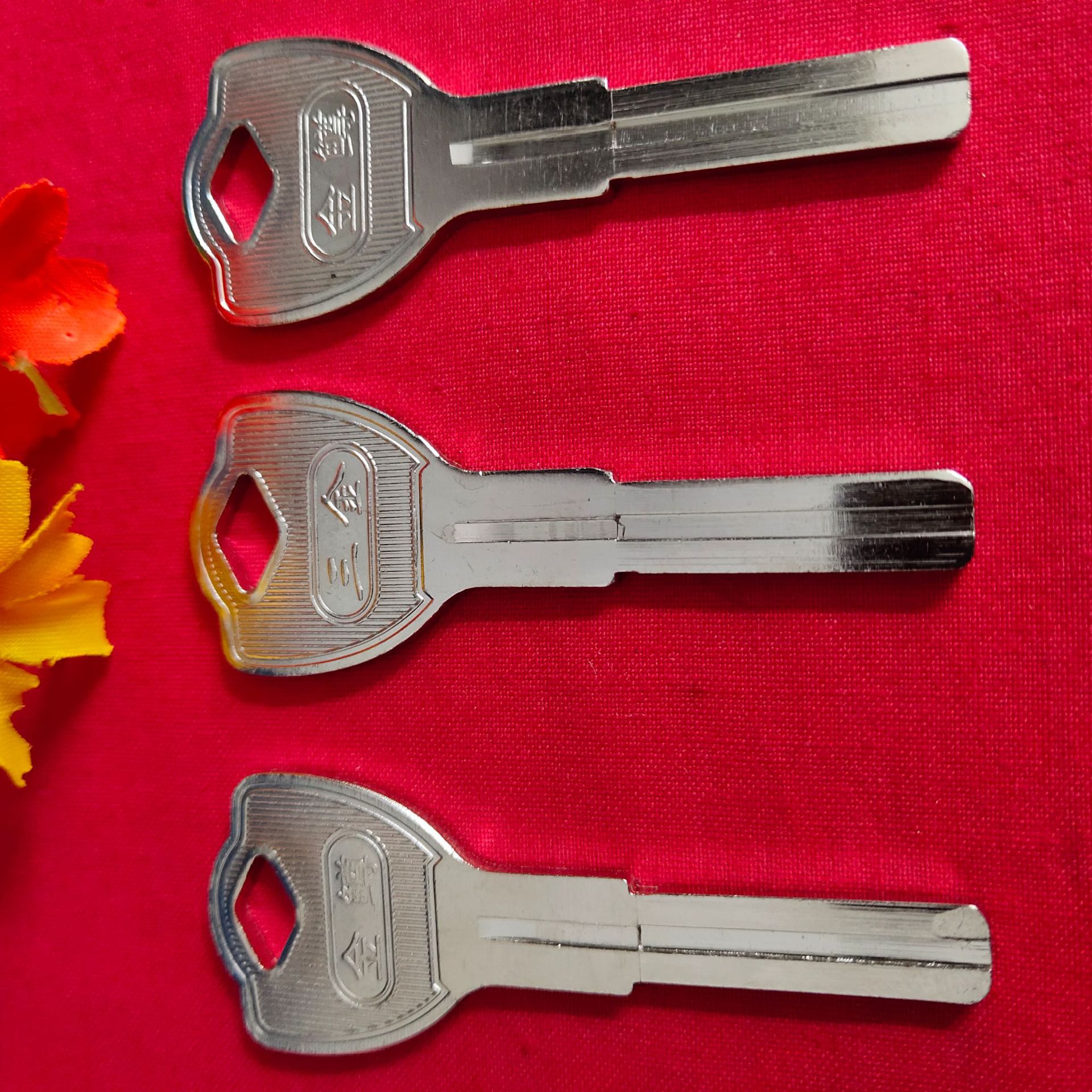 大量批发电把金鳟双叶片钥匙坯子 民用钥匙坯子 铜钥匙坯