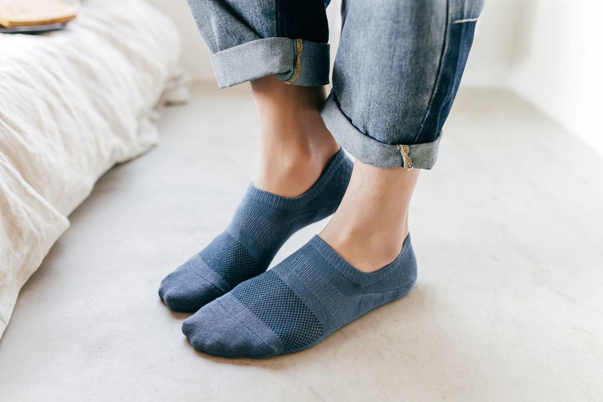 秋季新品纯色休闲男船袜 并线加固吸汗透气短袜批发