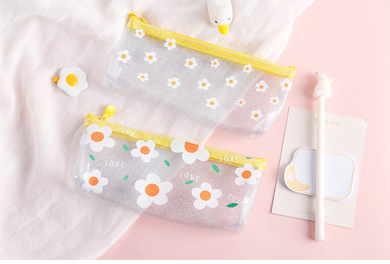 韩版简约透明笔袋女生ins风大容量日系创意个性搞怪韩国复古文艺