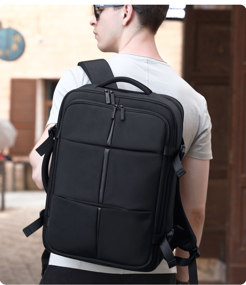 双肩包男士多功能商务出差可扩容背包大容量旅行包17寸电脑包休闲