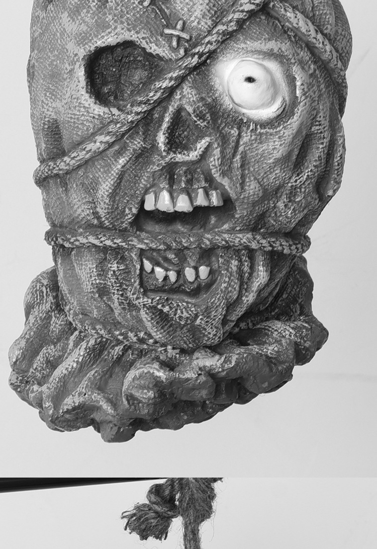 万圣节道具吊头鬼恐怖手提流血断头鬼屋密室酒吧布置仿真头颅装饰