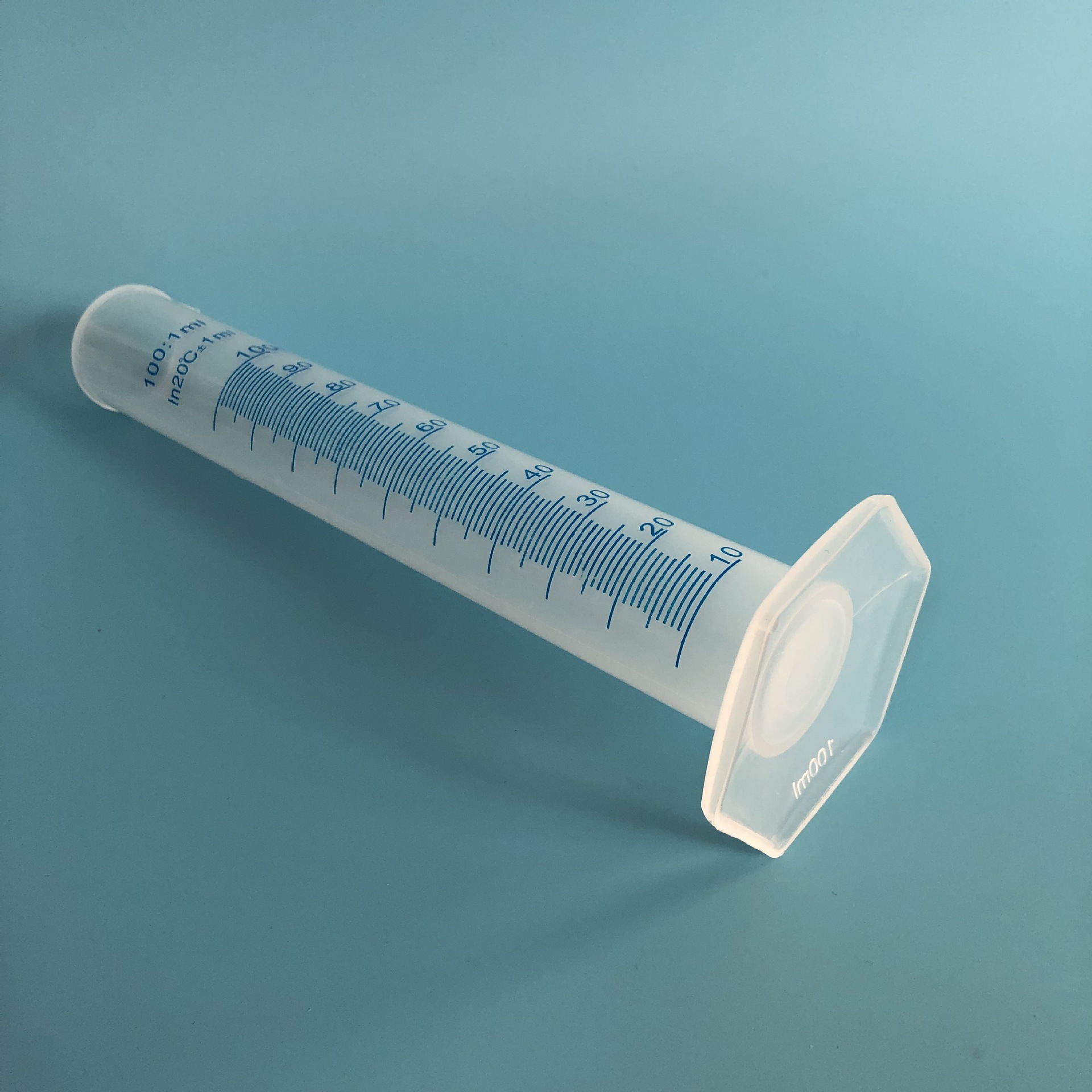 塑料量筒 100ml量筒蓝线 耐酸碱腐蚀 pp测量筒 直形量杯 量筒