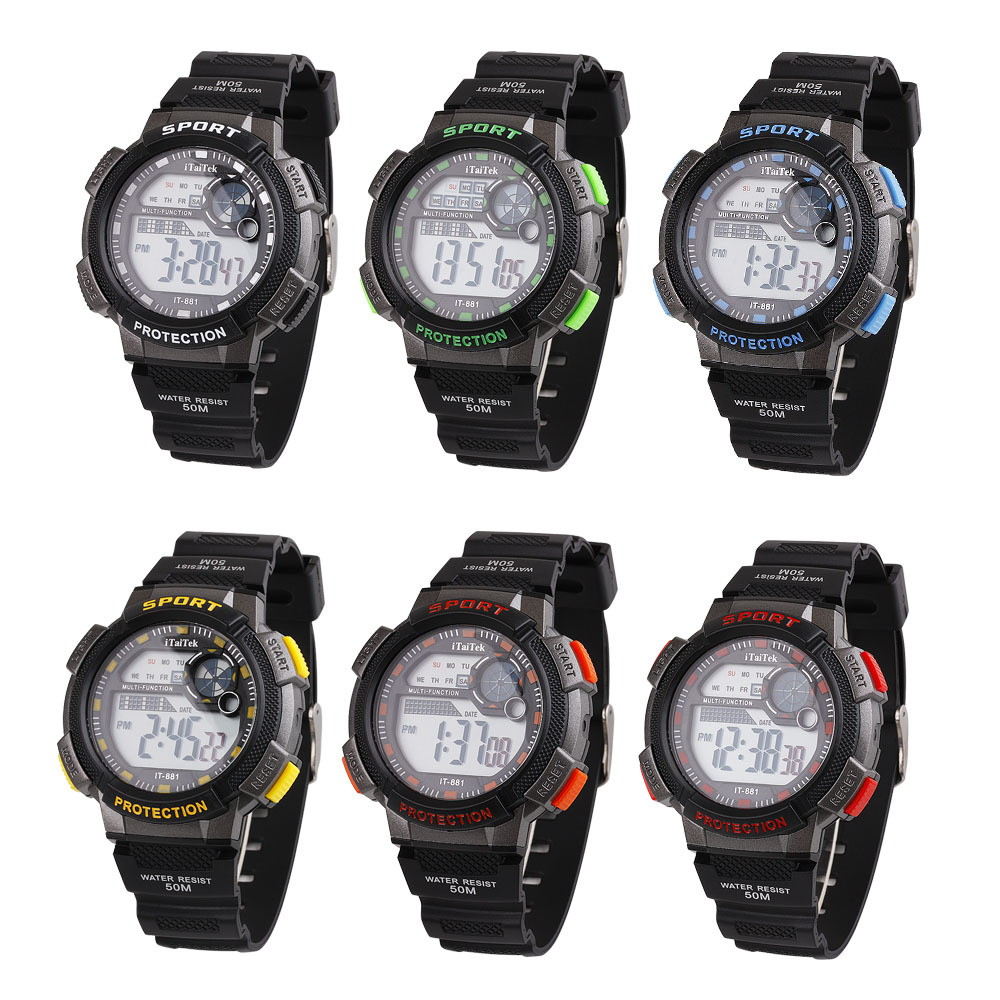 Digital Waterproof Watch Personalized Electronic Watch Fashion Trend Men's Outdoor Electronic Watch Printed Logo Watch
